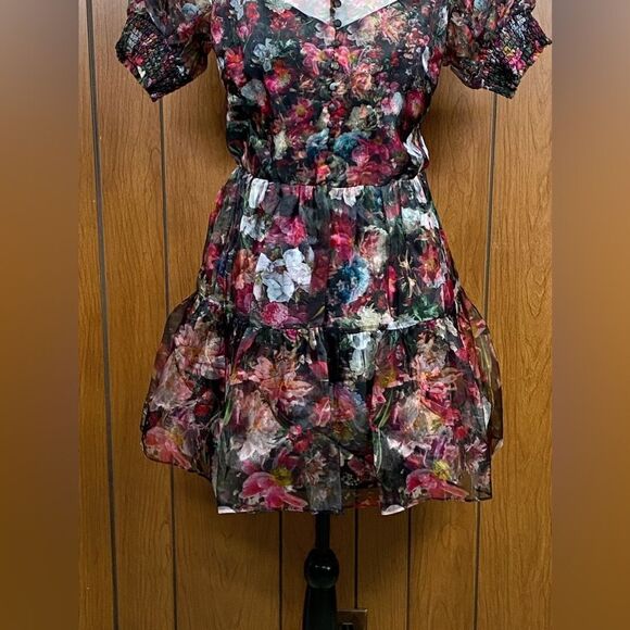 Alice + Olivia Vernita Floral Silk Tulle Minidress size 8 - Picture 8 of 16
